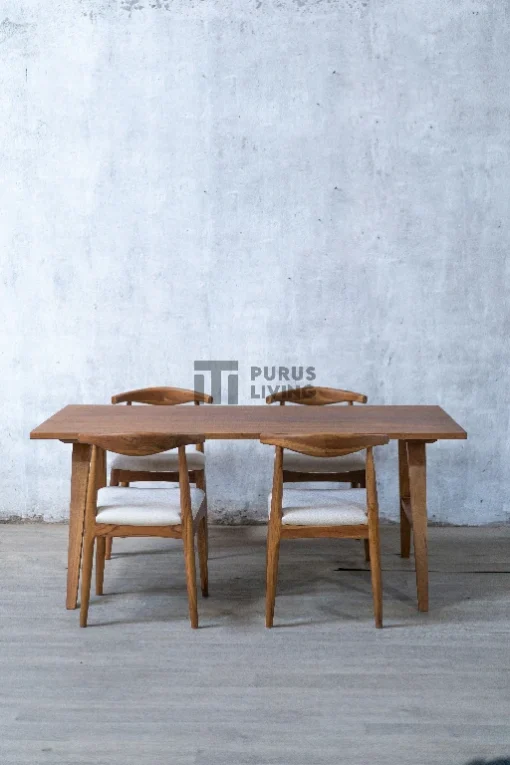 meja makan kayu jati minimalis modern