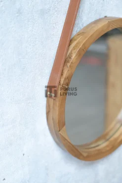 cermin bulat kayu jati-cermin bundar kayu jati-cermin dinding kayu-cermin hias kayu jati