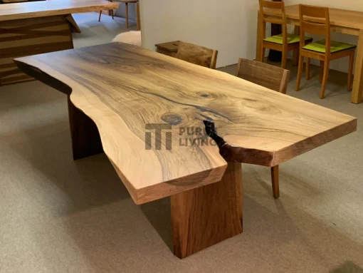 meja kayu besar-meja makan kayu trembesi-meja makan kyu solid-meja makan minimalis