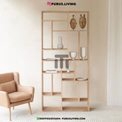 rak buku minimalis dari kayu