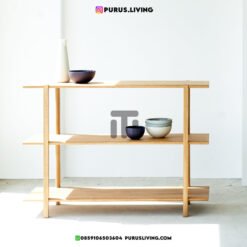 rak sepatu kayu jati minimalis modern-custom rak sepatu