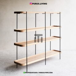 rak besi minimalis kombinasi kayu