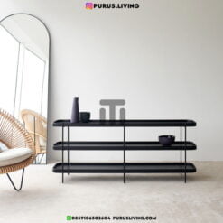 rak industrial minimalis ruang tamu