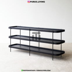 rak industrial minimalis ruang tamu