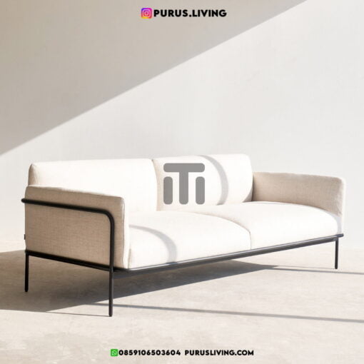 sofa besi minimalis modern ruang tamu 3 dudukan