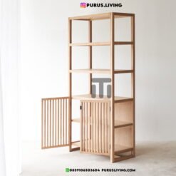 rak pajangan kayu jati minimalis modern