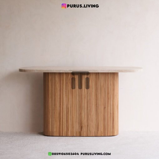 meja marmer ruang tamu unik minimalis kayu jati
