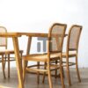 dining set rotan minimalis modern kayu jati-meja kursi makan rotan minimalis modern-meja makan minimalis modern