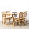dining set rotan minimalis modern kayu jati-meja kursi makan rotan minimalis modern-meja makan minimalis modern