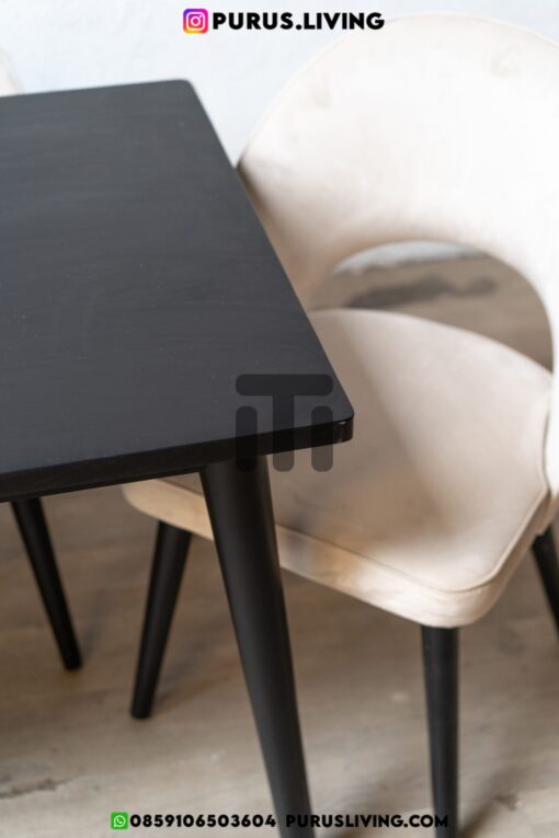 meja makan minimalis modern kayu jati solid 8 kursi