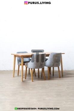 meja makan 4 kursi minimalis modern kayu jati