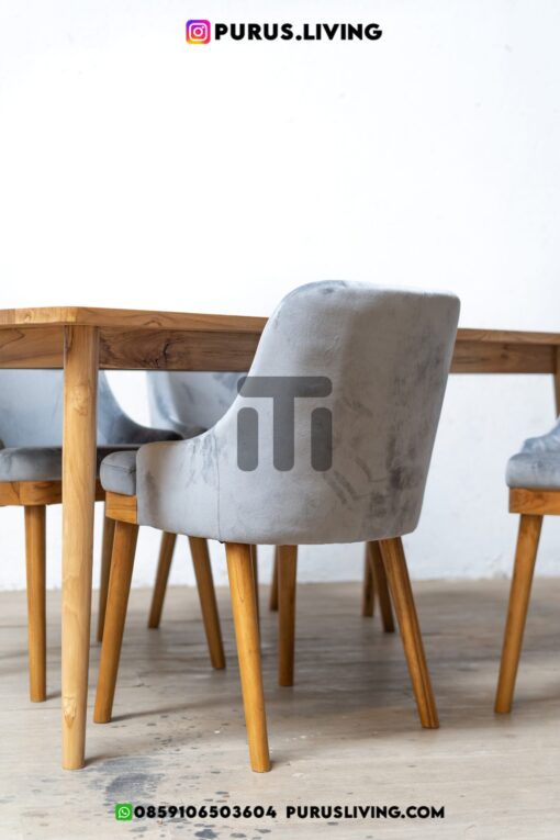 meja makan 4 kursi minimalis modern kayu jati