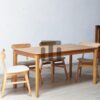 meja makan 6 seater minimalis modern kayu jati solid