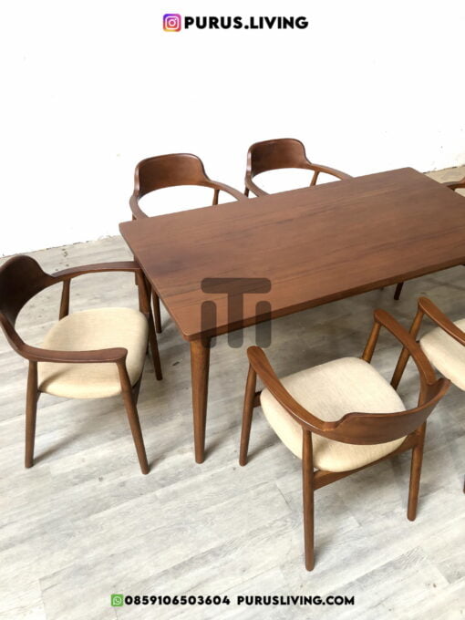 kursi meja makan kayu jati solid