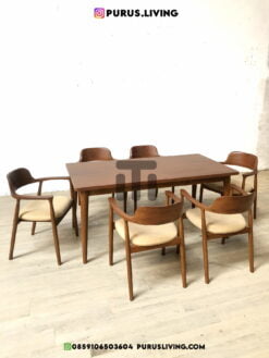 kursi meja makan kayu jati solid
