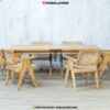 meja makan scandinavian minimalis kayu jati solid