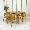 set meja makan kayu jati custom desain