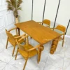 set meja makan kayu jati custom desain