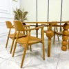 set meja makan kayu jati custom desain