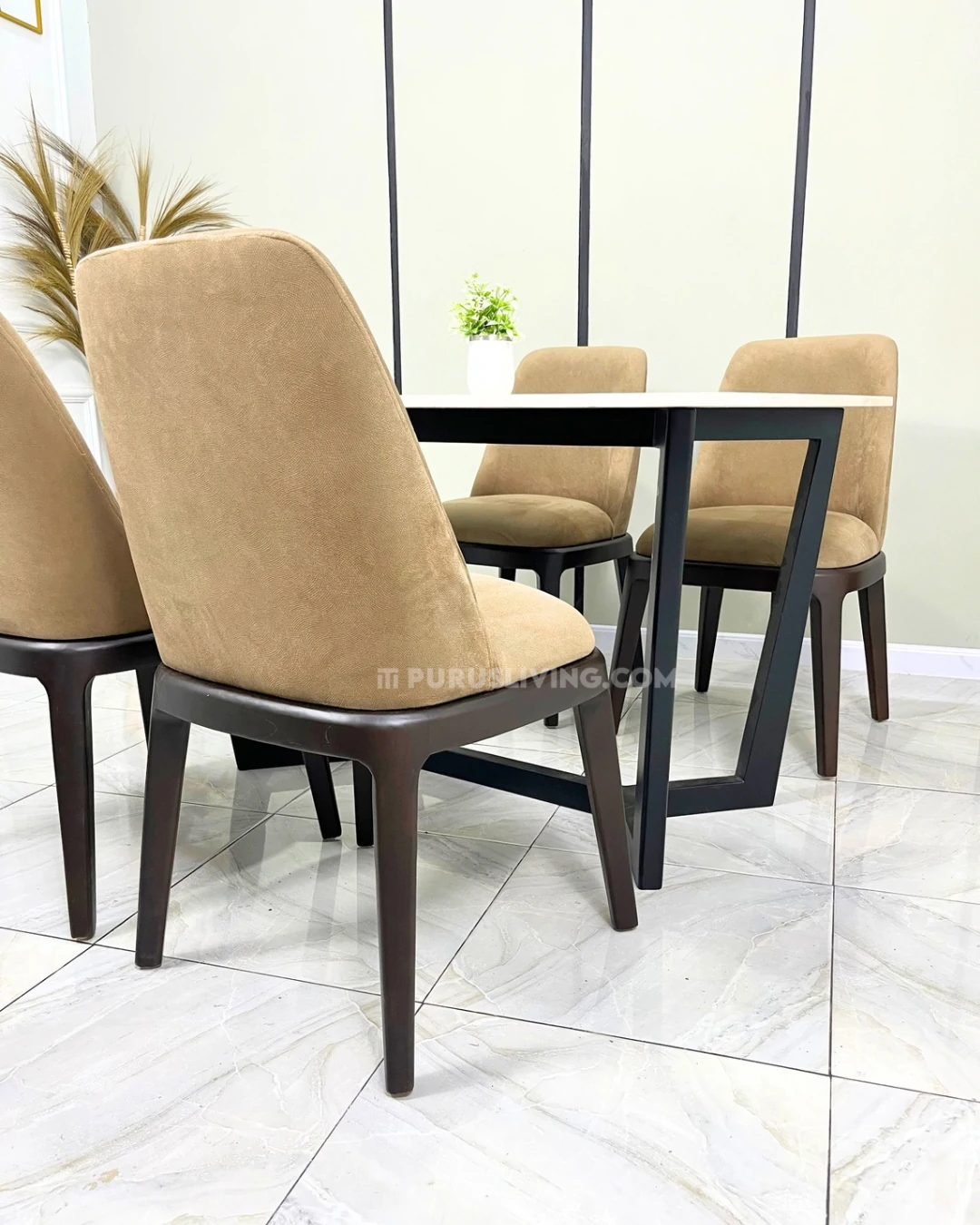 set meja makan marmer minimalis modern