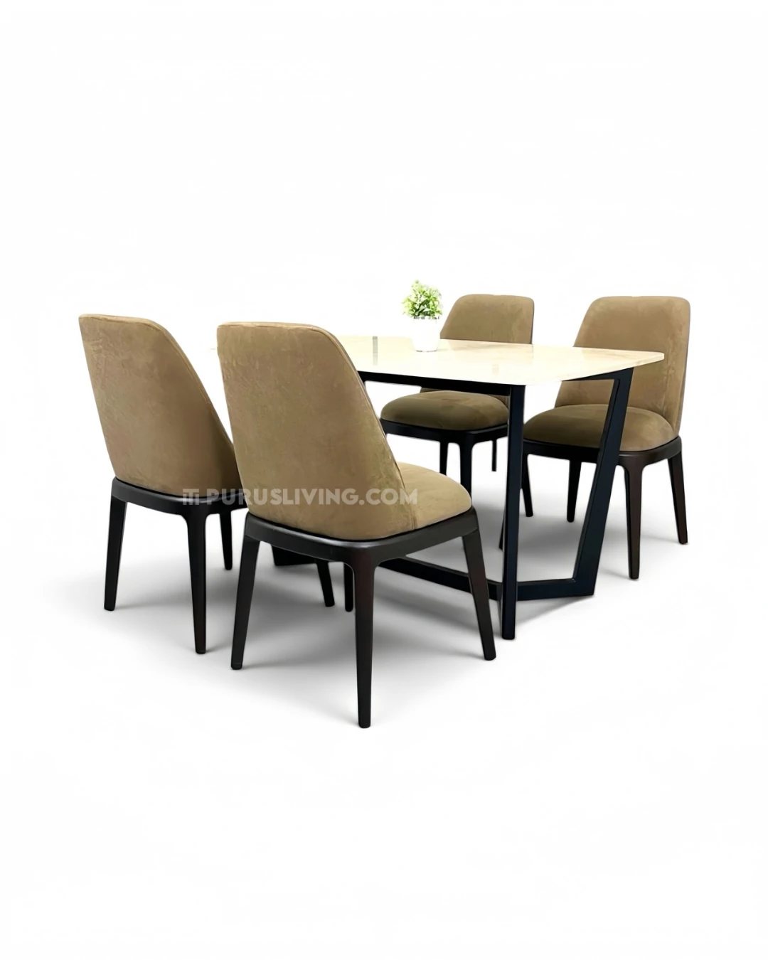 set meja makan marmer minimalis modern