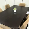 set meja makan minimalis modern kayu jati solid