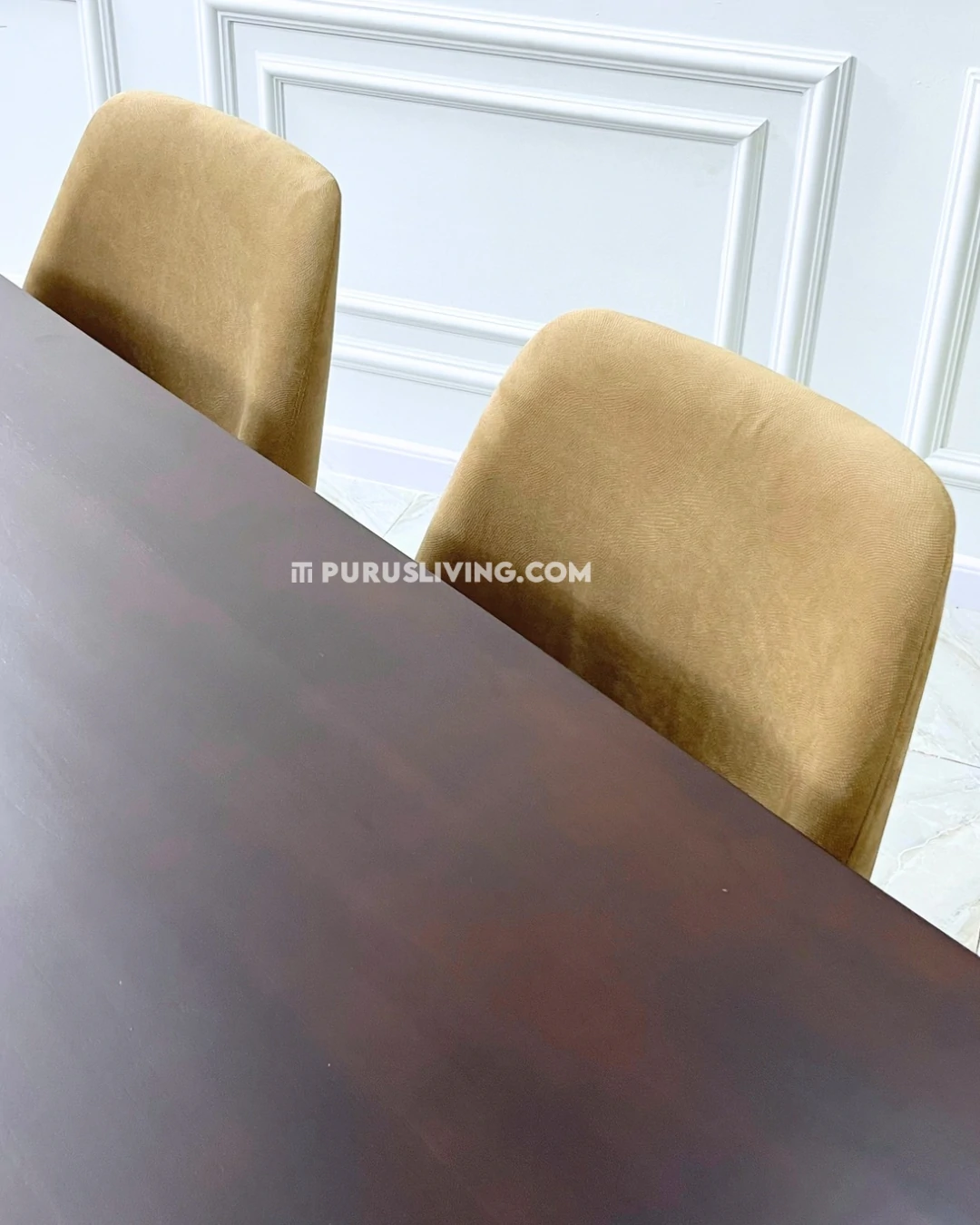 set meja makan minimalis modern kayu jati solid