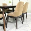 set meja makan minimalis modern kayu jati solid