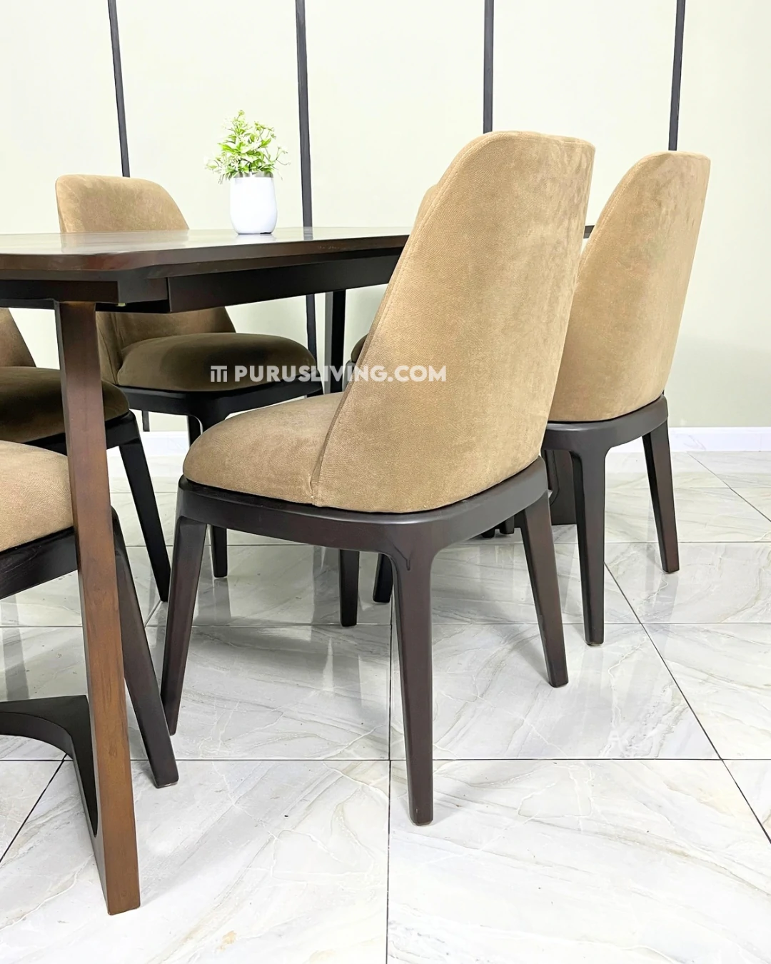 set meja makan minimalis modern kayu jati solid