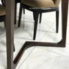 set meja makan minimalis modern kayu jati solid