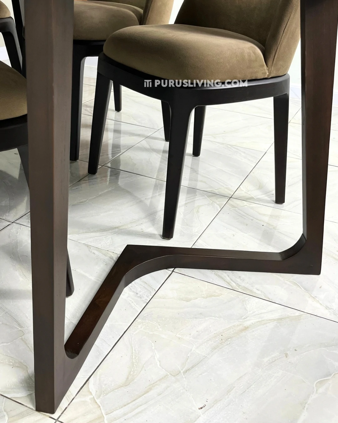 set meja makan minimalis modern kayu jati solid