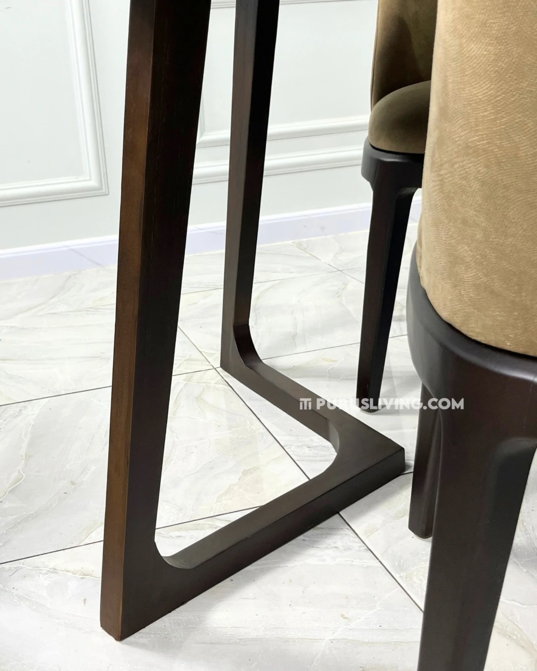 set meja makan minimalis modern kayu jati solid